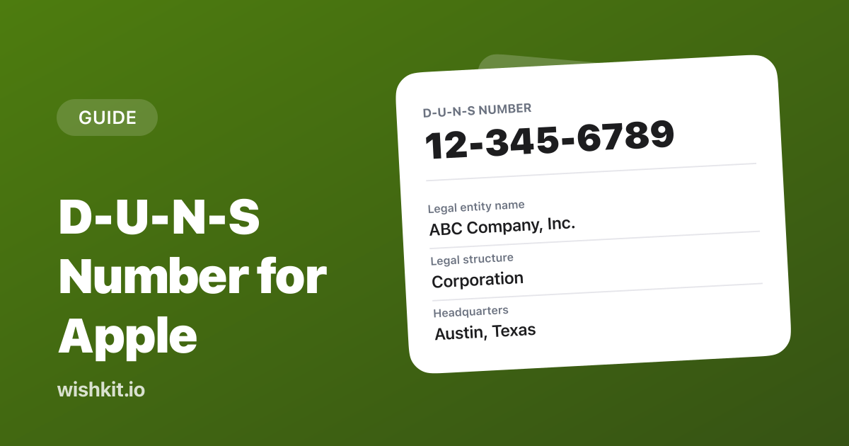 D-U-N-S Number for Apple